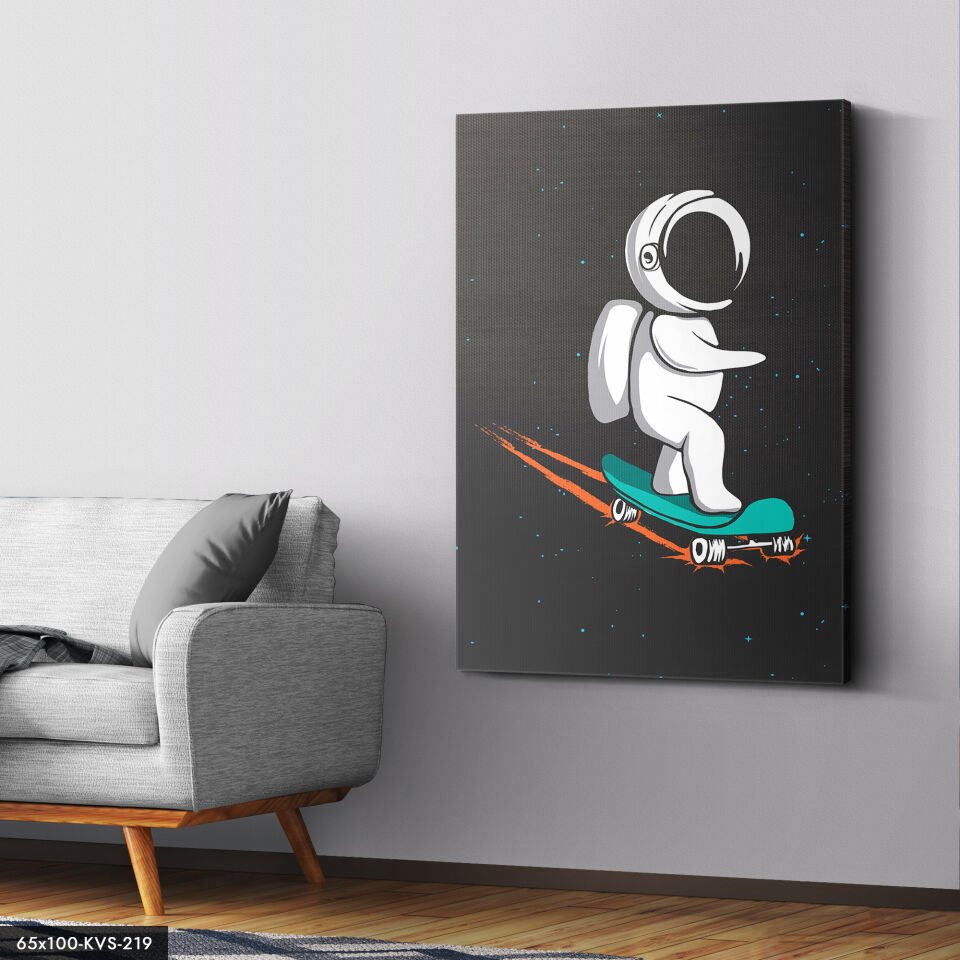 Kaykaylı Astronot Kanvas - Canvas Tablo
