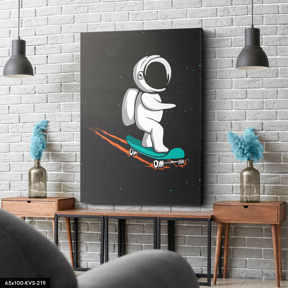 Kaykaylı Astronot Kanvas - Canvas Tablo
