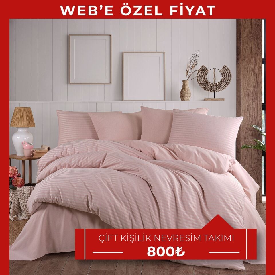 Natural Stripe Çift Kişilik Nevresim Takımı