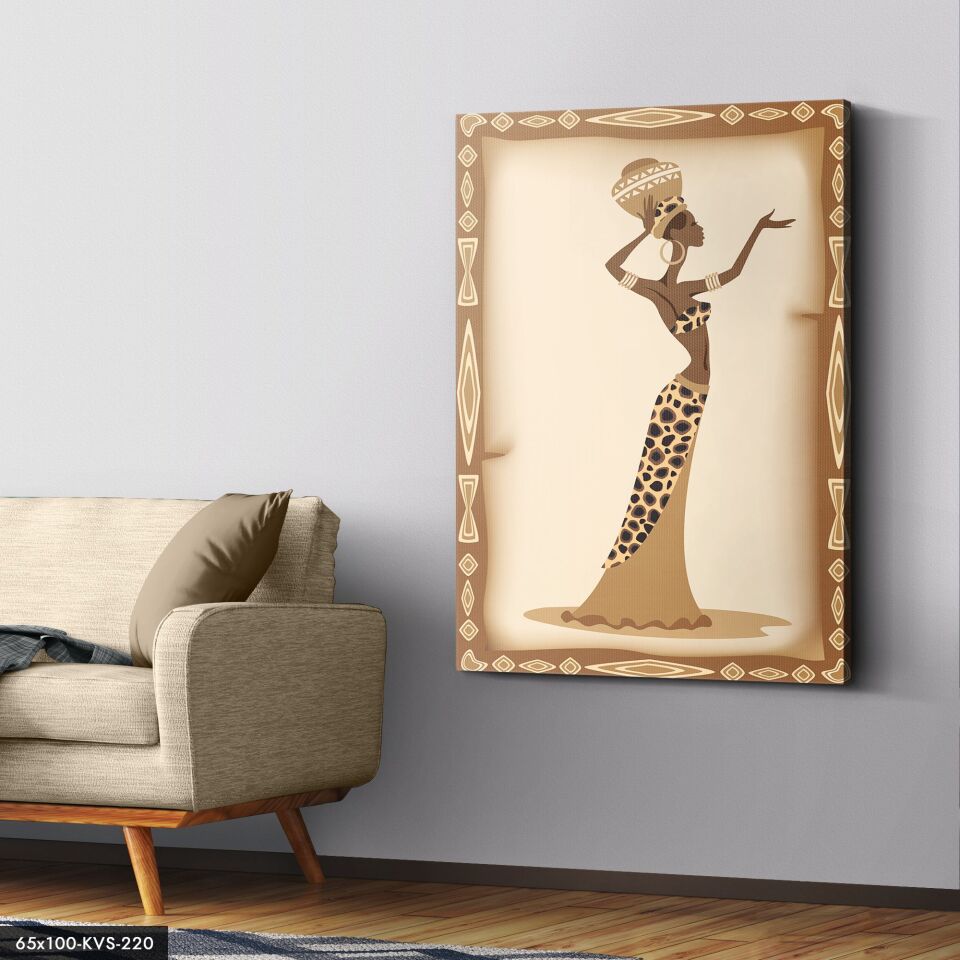 Geleneksel Kadın Kanvas - Canvas Tablo 40 x 30 CM - Çok Renkli