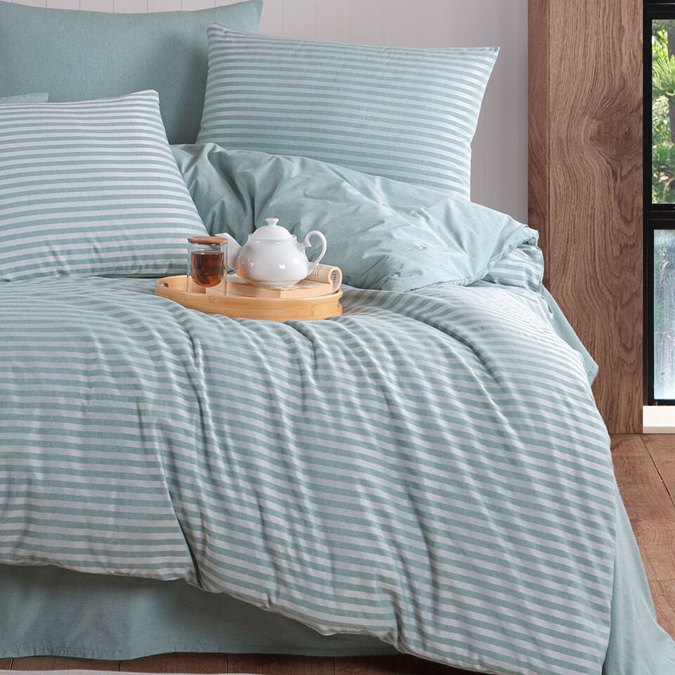 Natural Stripe Çift Kişilik Nevresim Takımı