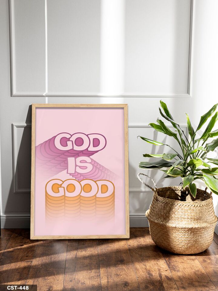 God İs Good Tek Parça Ahşap Çerçeveli Tablo Naturel - 30 x 40 CM