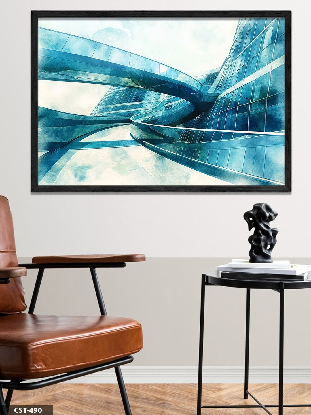 Mavi Geçit Tek Parça Ahşap Çerçeveli Tablo Siyah - 40 x 60 CM
