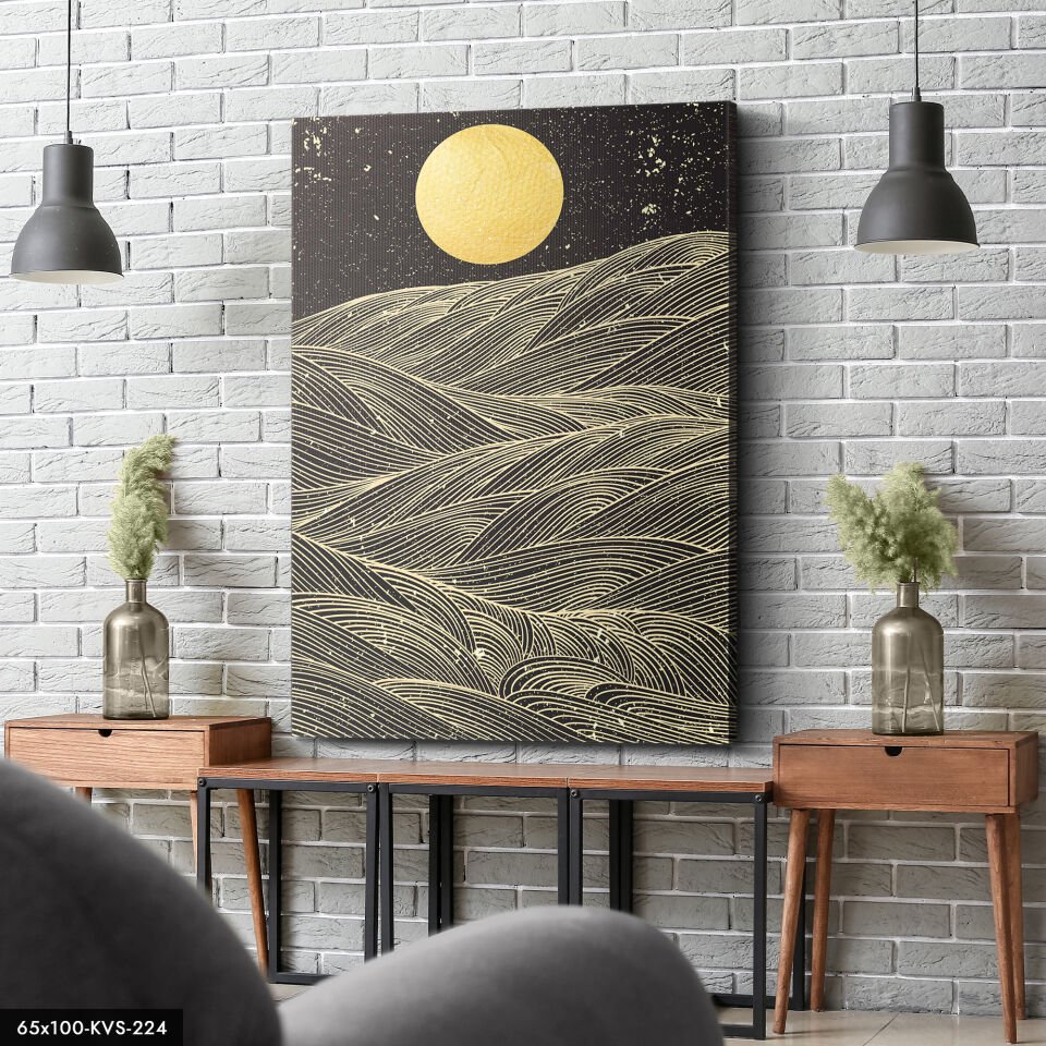 Gold Dağlar Kanvas - Canvas Tablo