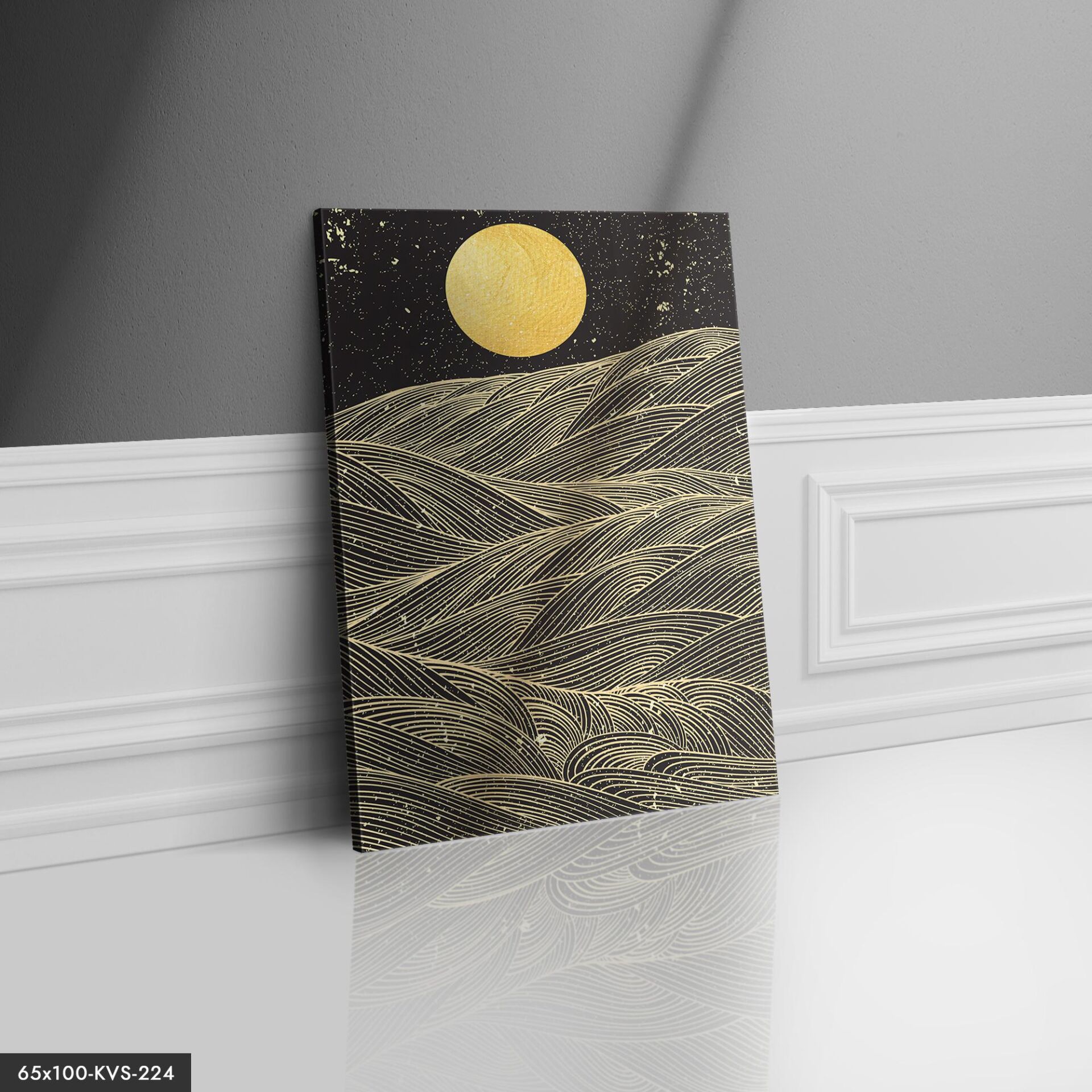 Gold Dağlar Kanvas - Canvas Tablo 40 x 30 CM - Çok Renkli