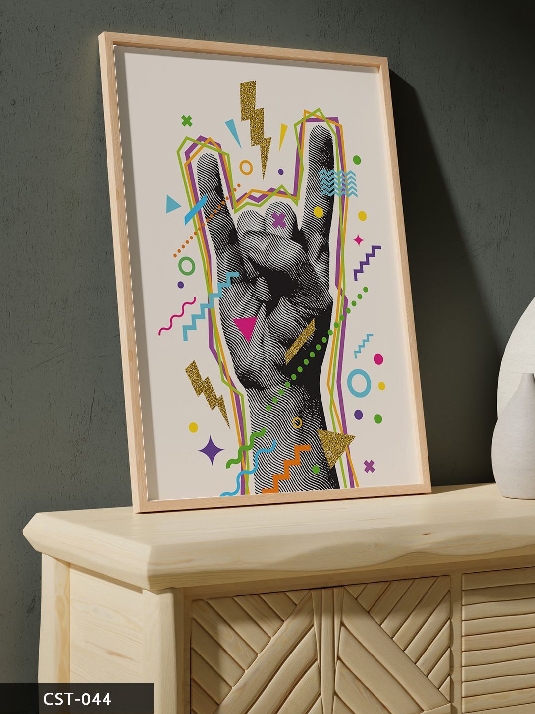 Rock Tek Parça Ahşap Çerçeveli Tablo Naturel - 20 x 30 CM