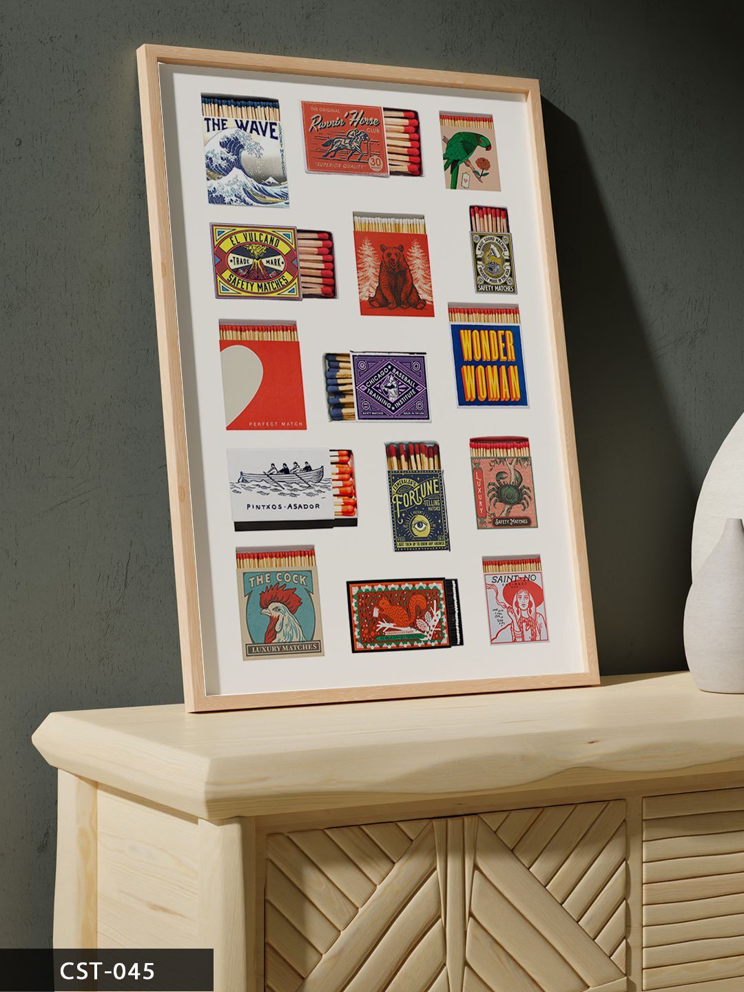 Kibritler Tek Parça Ahşap Çerçeveli Tablo Naturel - 20 x 30 CM