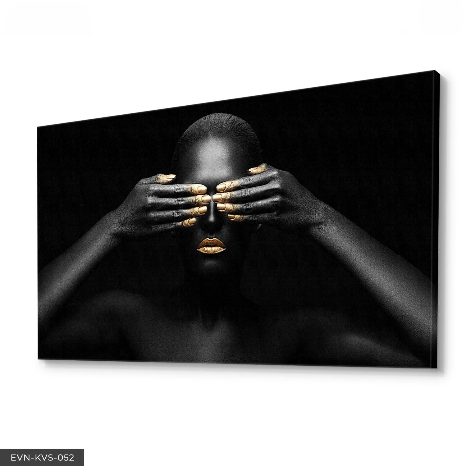 Siyahi Kadın Tek Parça Kanvas Canvas Tablo Tablo 40 x 30 CM - Çok Renkli