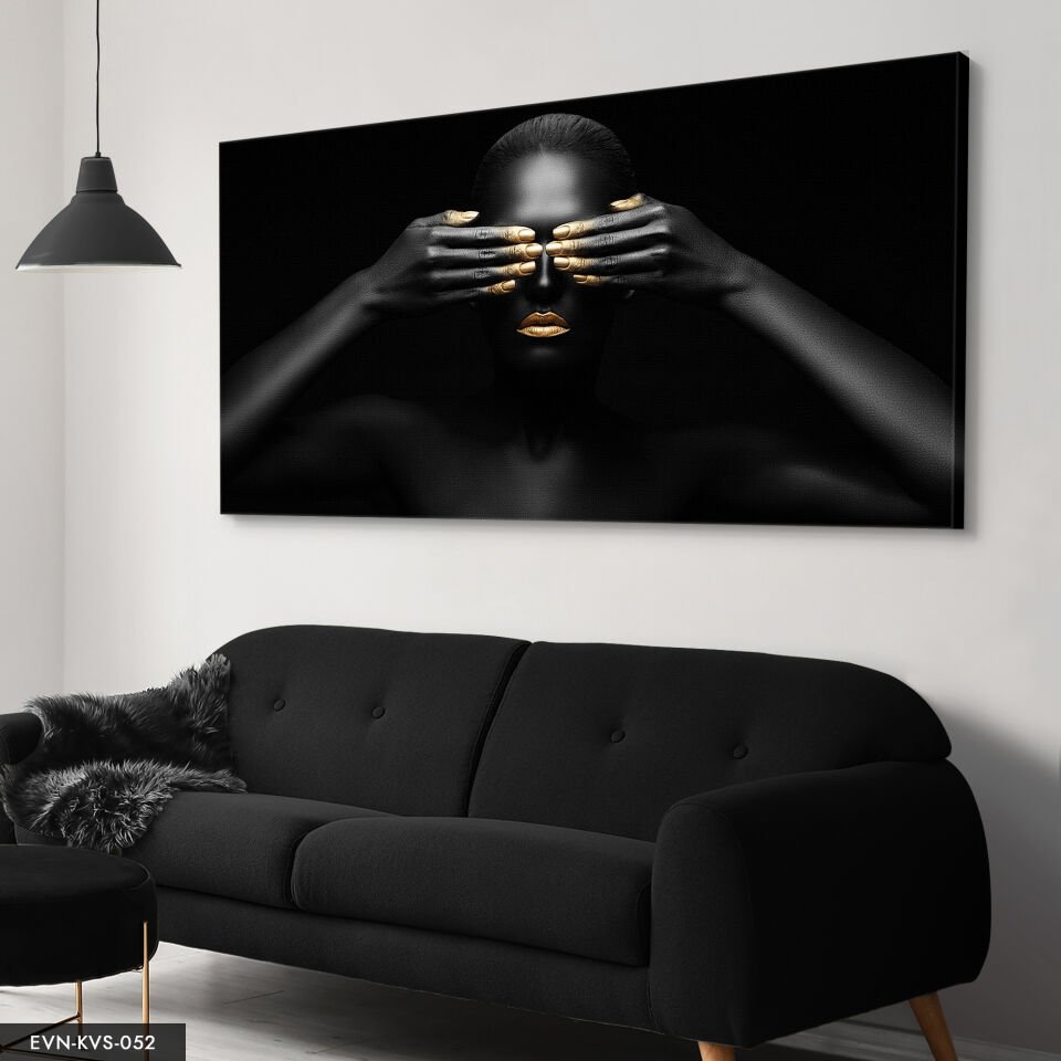 Siyahi Kadın Tek Parça Kanvas Canvas Tablo Tablo