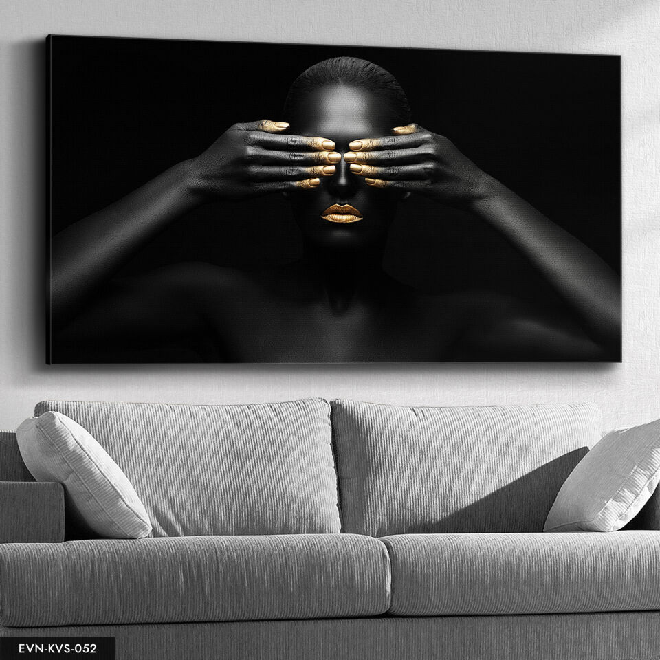 Siyahi Kadın Tek Parça Kanvas Canvas Tablo Tablo