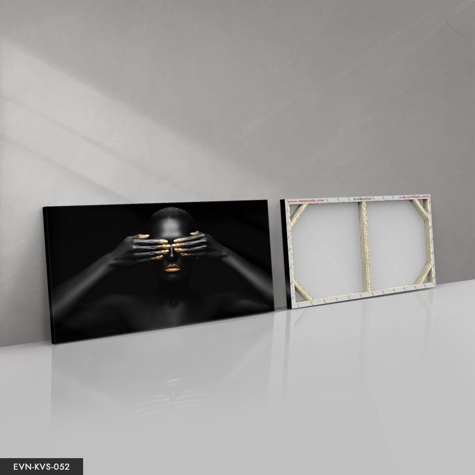 Siyahi Kadın Tek Parça Kanvas Canvas Tablo Tablo