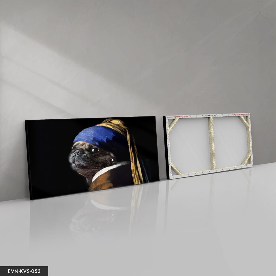 Inci Küpeli Köpek Tek Parça Kanvas Canvas Tablo Tablo