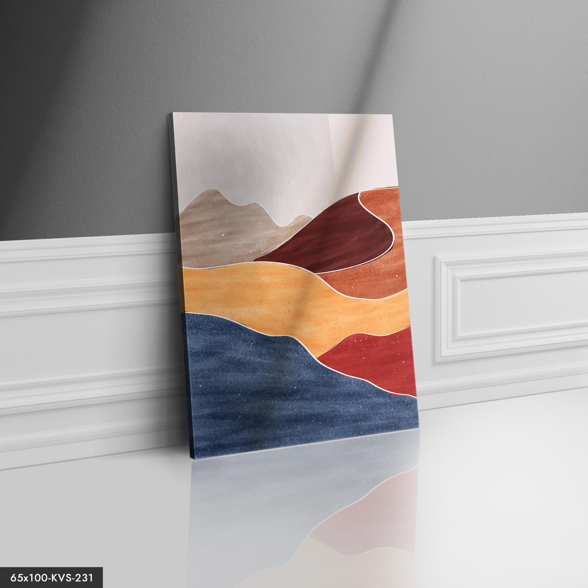 Soyut Sanat Çöl Kanvas - Canvas Tablo 40 x 30 CM - Çok Renkli