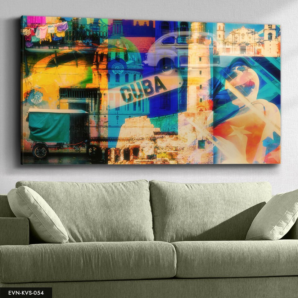 Küba Manzaraları Tek Parça Kanvas Canvas Tablo Tablo