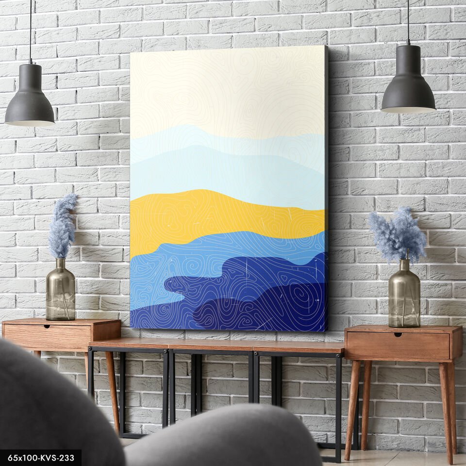 Soyut Sanat Çizim Kanvas - Canvas Tablo 40 x 30 CM - Çok Renkli