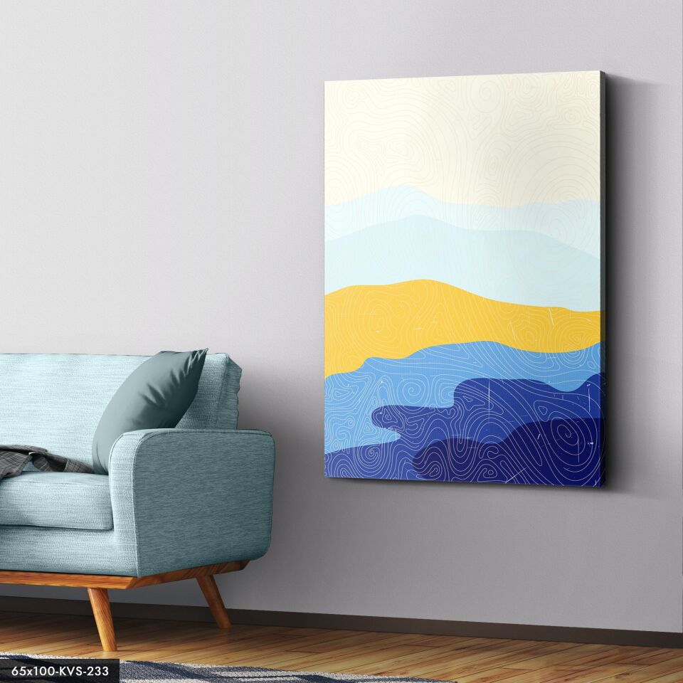 Soyut Sanat Çizim Kanvas - Canvas Tablo 40 x 30 CM - Çok Renkli