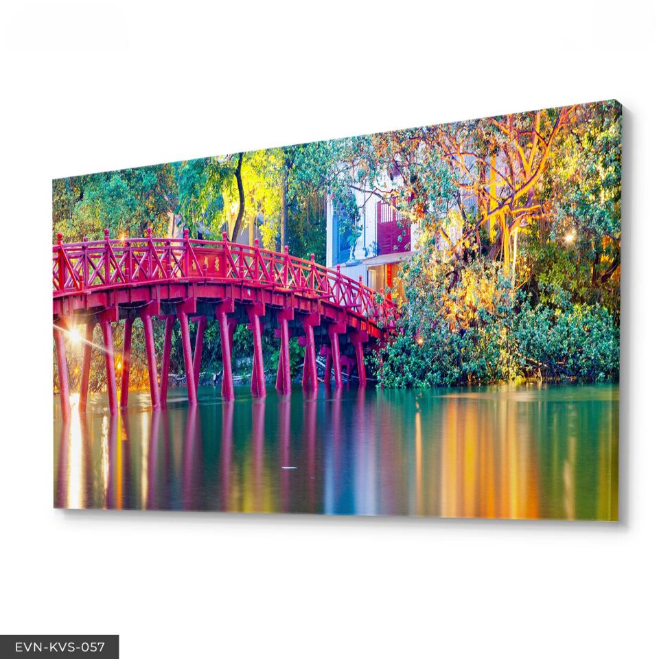 Pembe Köprü Tek Parça Kanvas Canvas Tablo Tablo