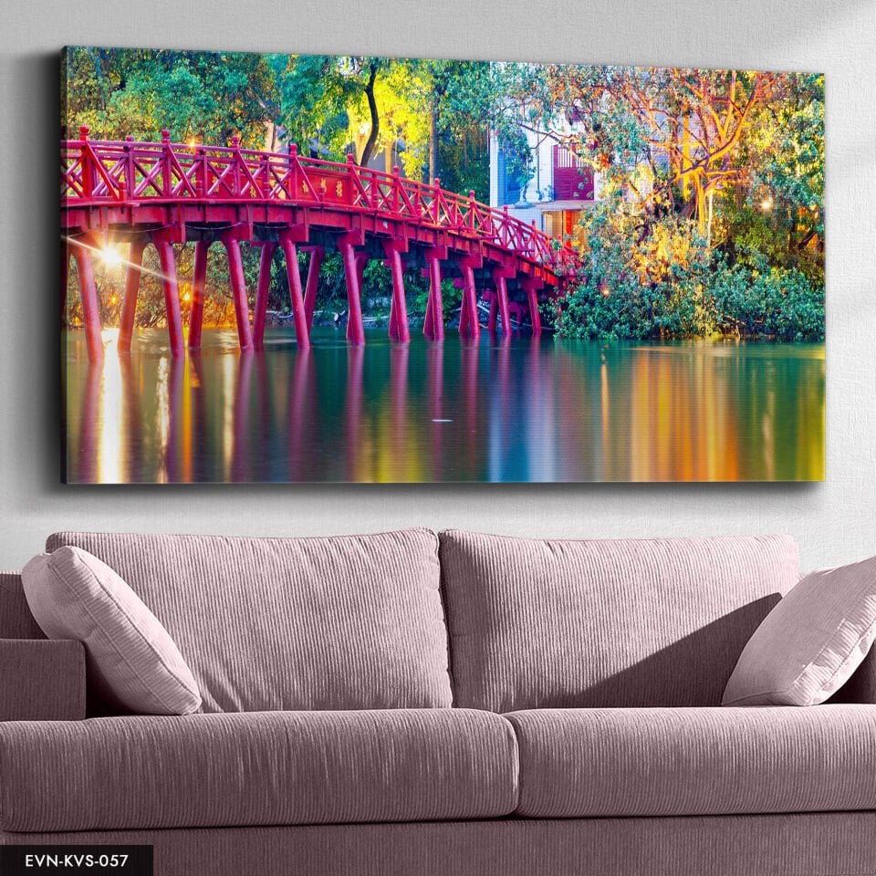 Pembe Köprü Tek Parça Kanvas Canvas Tablo Tablo
