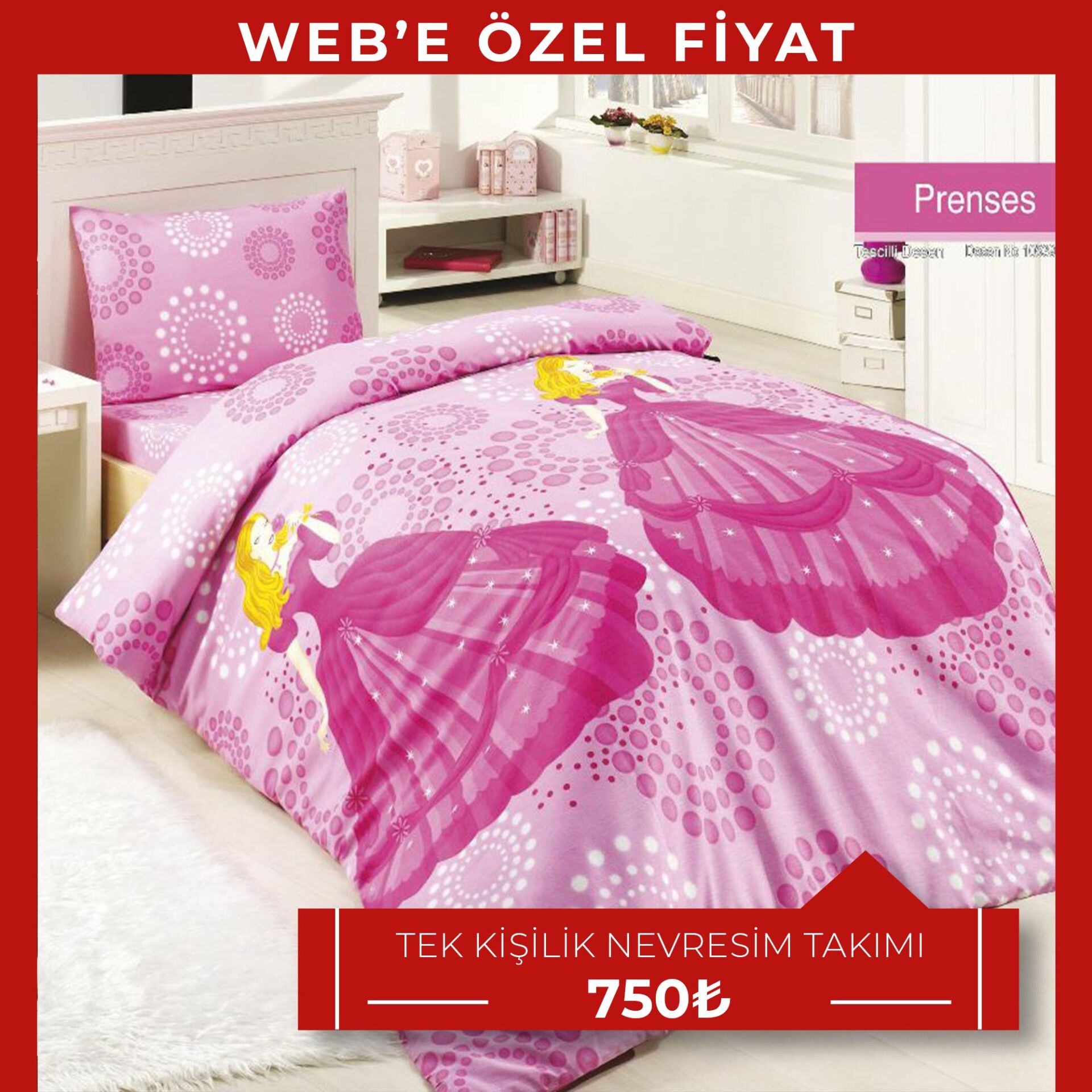 Prenses Tek Kişilik Nevresim Takımı