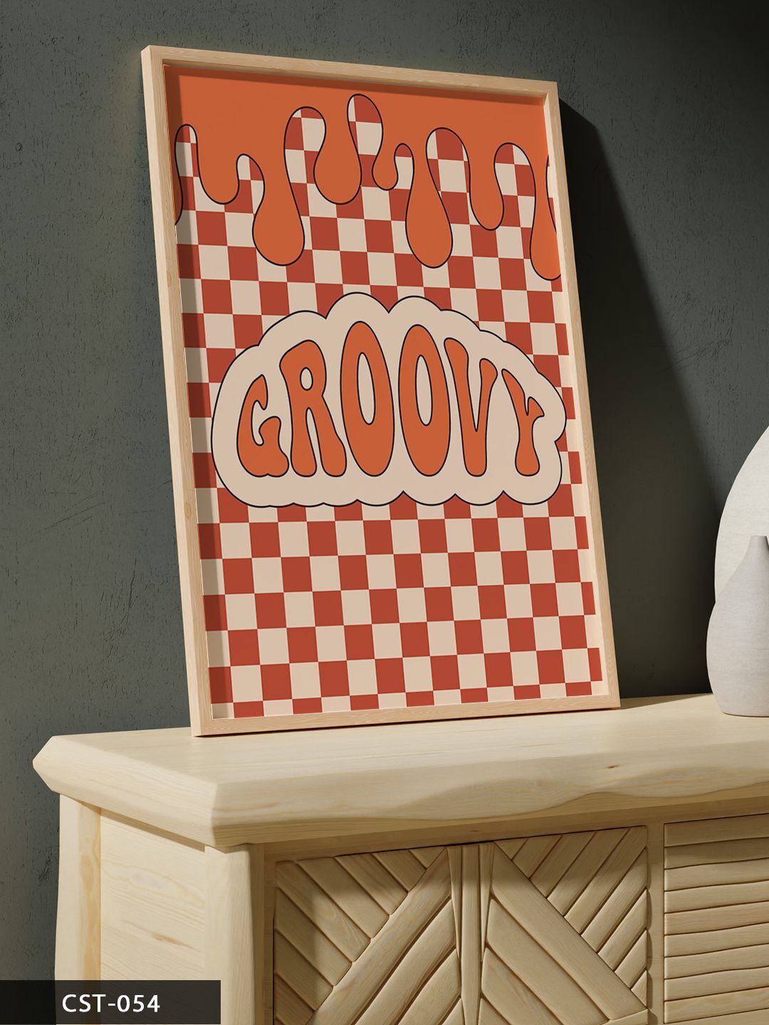 Groovy Tek Parça Ahşap Çerçeveli Tablo Naturel - 20 x 30 CM