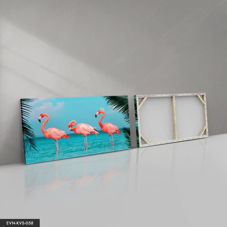 Flamingo Tek Parça Kanvas Canvas Tablo Tablo