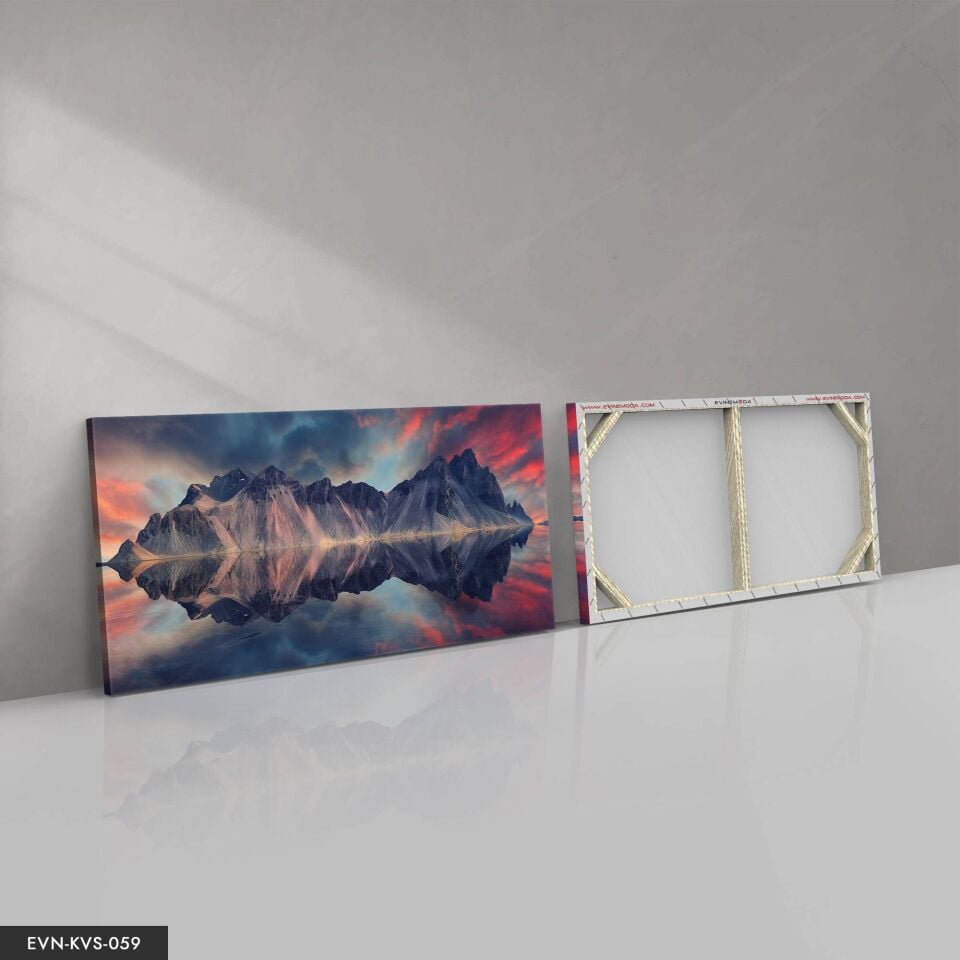 Dağ Görüntüsü Tek Parça Kanvas Canvas Tablo Tablo 40 x 30 CM - Çok Renkli