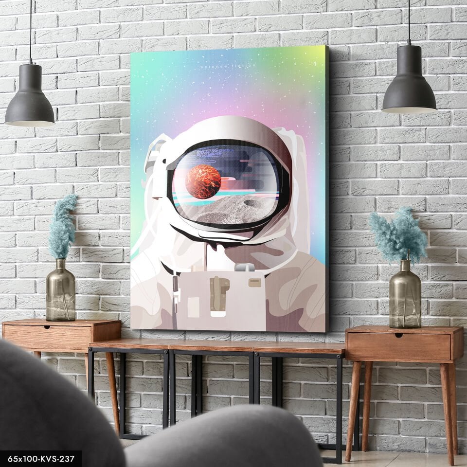 Astronot Kanvas - Canvas Tablo 40 x 30 CM - Çok Renkli