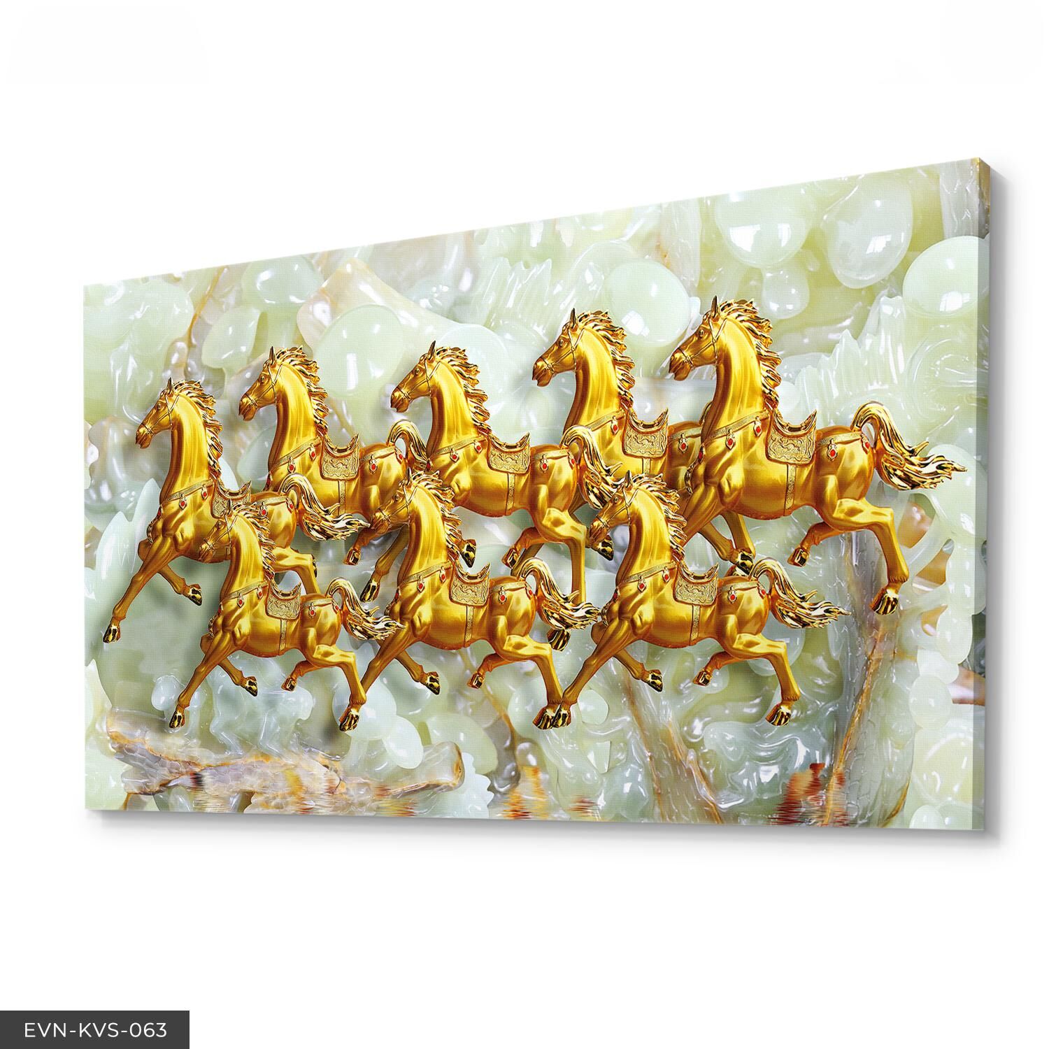 Atlar Tek Parça Kanvas Canvas Tablo Tablo 40 x 30 CM - Çok Renkli