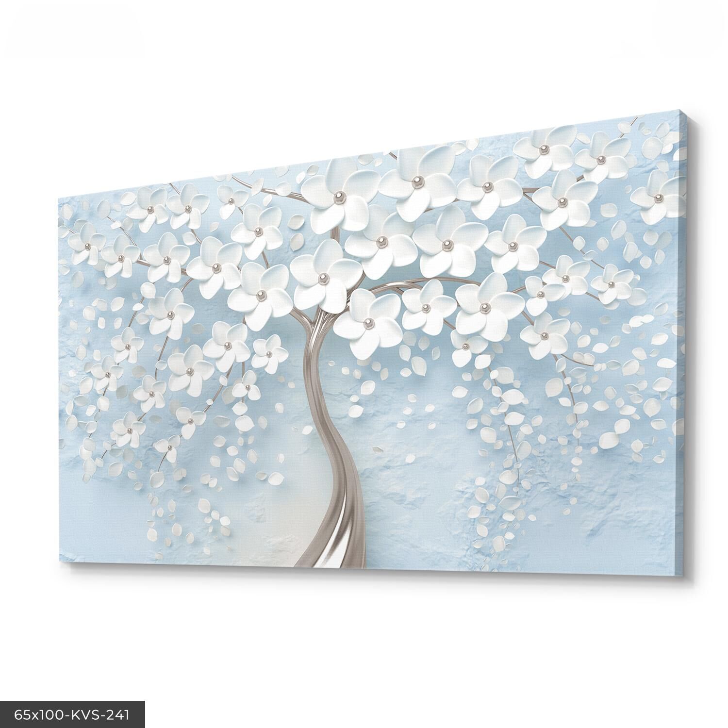 Inci Çiçekli Ağaç Kanvas - Canvas Tablo 40 x 30 CM - Çok Renkli