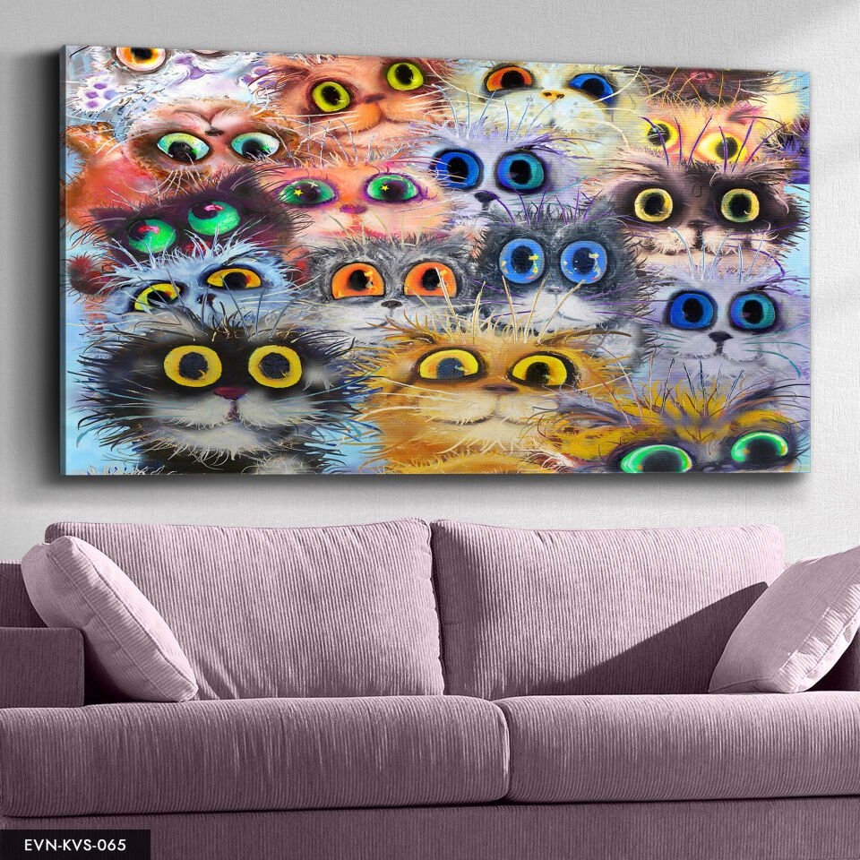 Kedi Gözleri Tek Parça Kanvas Canvas Tablo Tablo