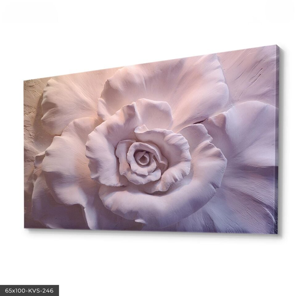 Kabartmalı Çiçek Kanvas - Canvas Tablo 140 x 90 CM - Çok Renkli