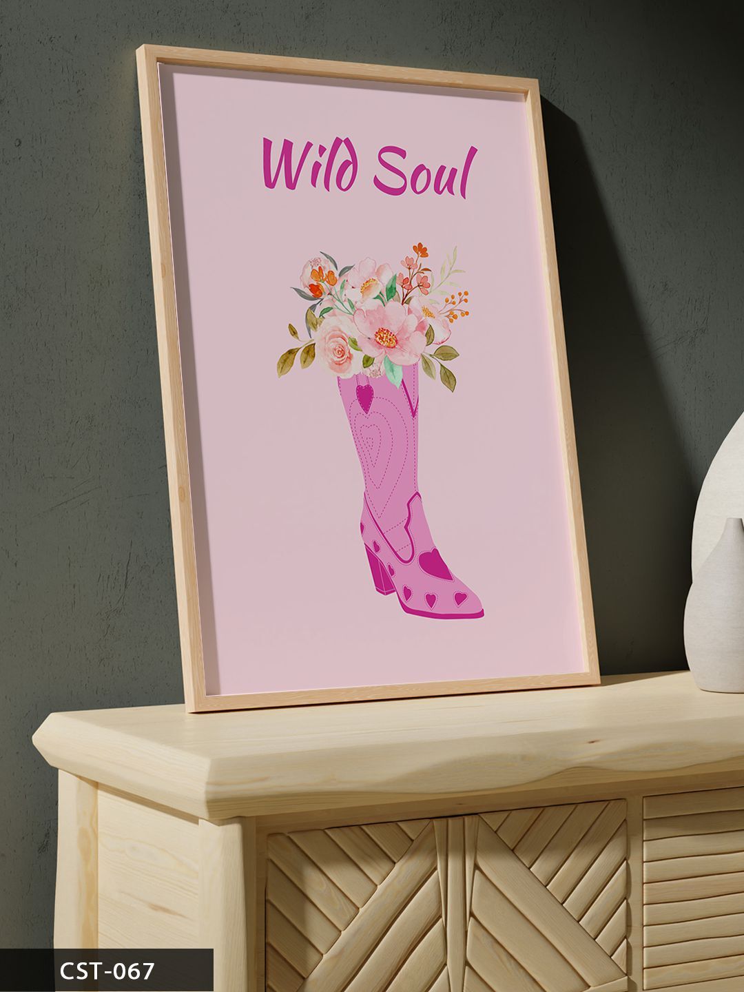 Wild Soul Vahşi Ruh Tek Parça Ahşap Çerçeveli Tablo Naturel - 20 x 30 CM