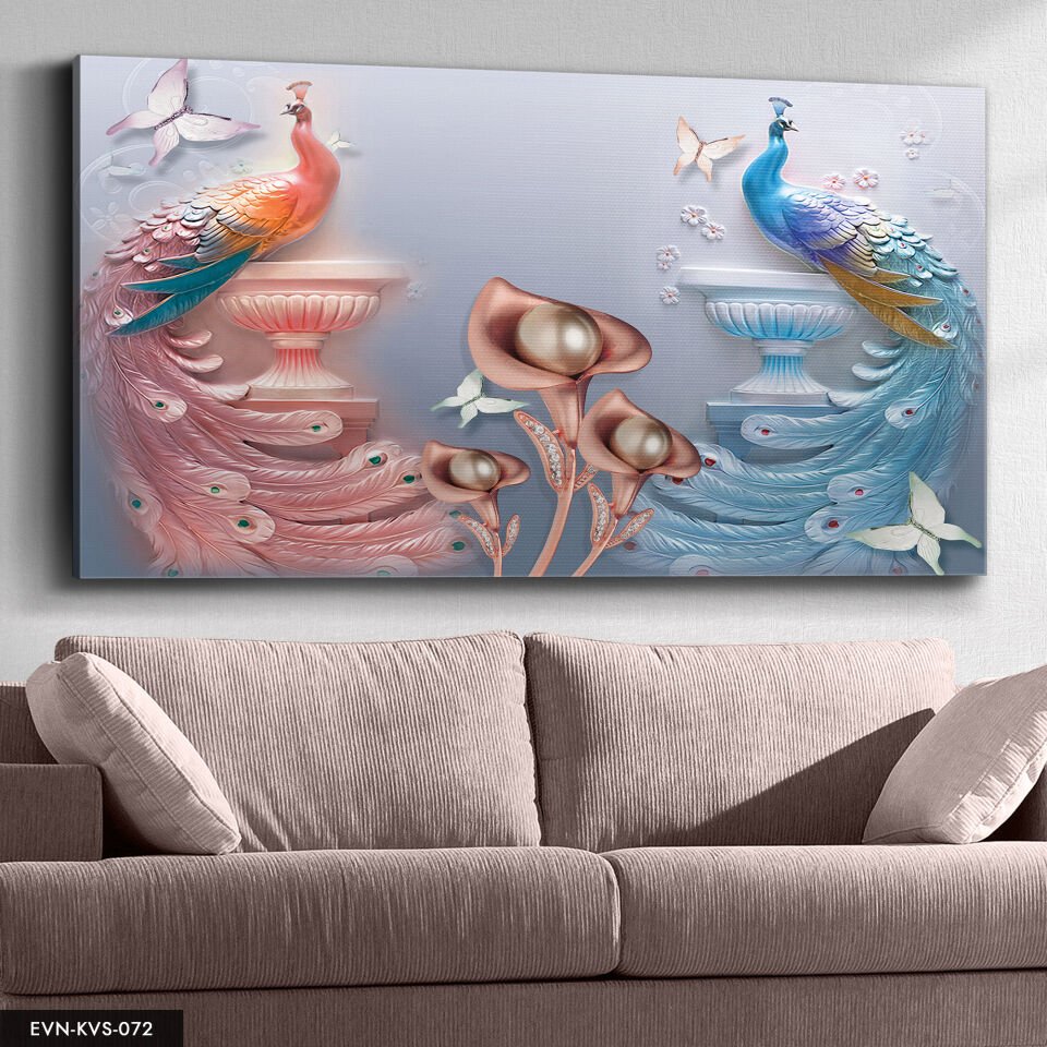 Tavus Kuşu Tek Parça Kanvas Canvas Tablo Tablo