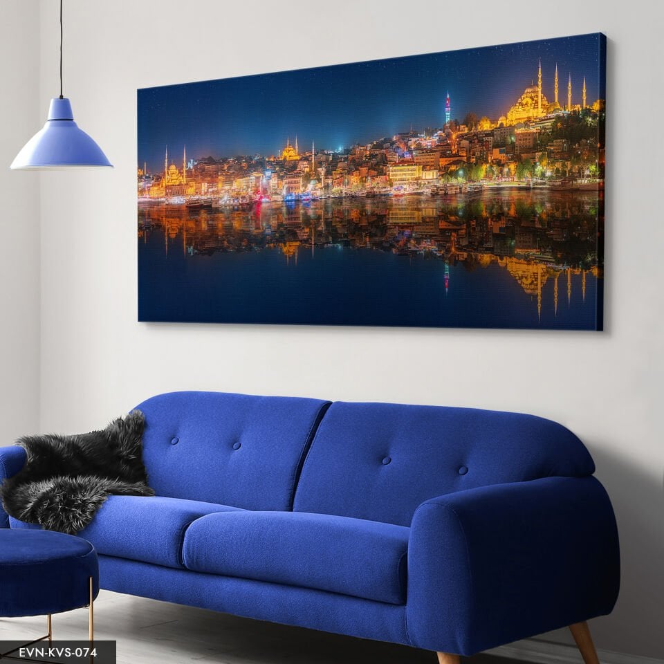 Şehir Manzarası Tek Parça Kanvas Canvas Tablo Tablo