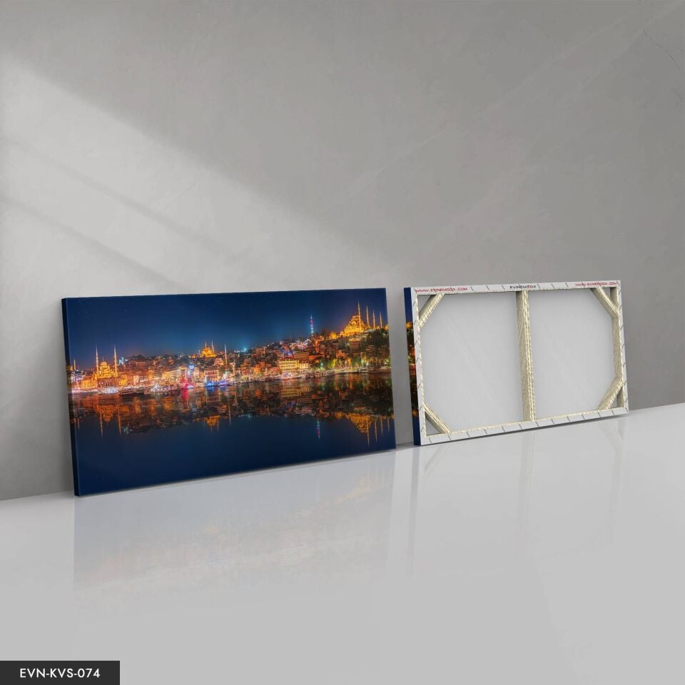 Şehir Manzarası Tek Parça Kanvas Canvas Tablo Tablo 140 x 90 CM - Çok Renkli