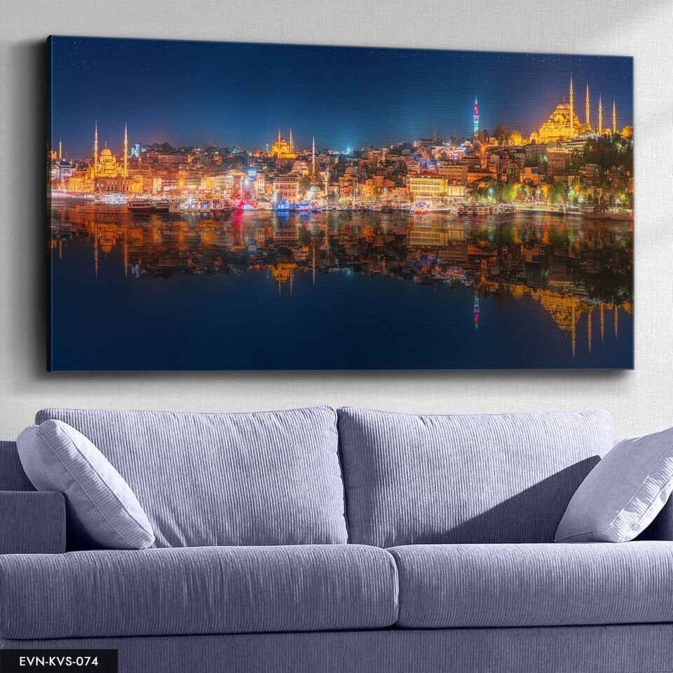 Şehir Manzarası Tek Parça Kanvas Canvas Tablo Tablo