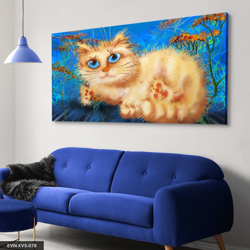 Sevimli Kedi Tek Parça Kanvas Canvas Tablo Tablo