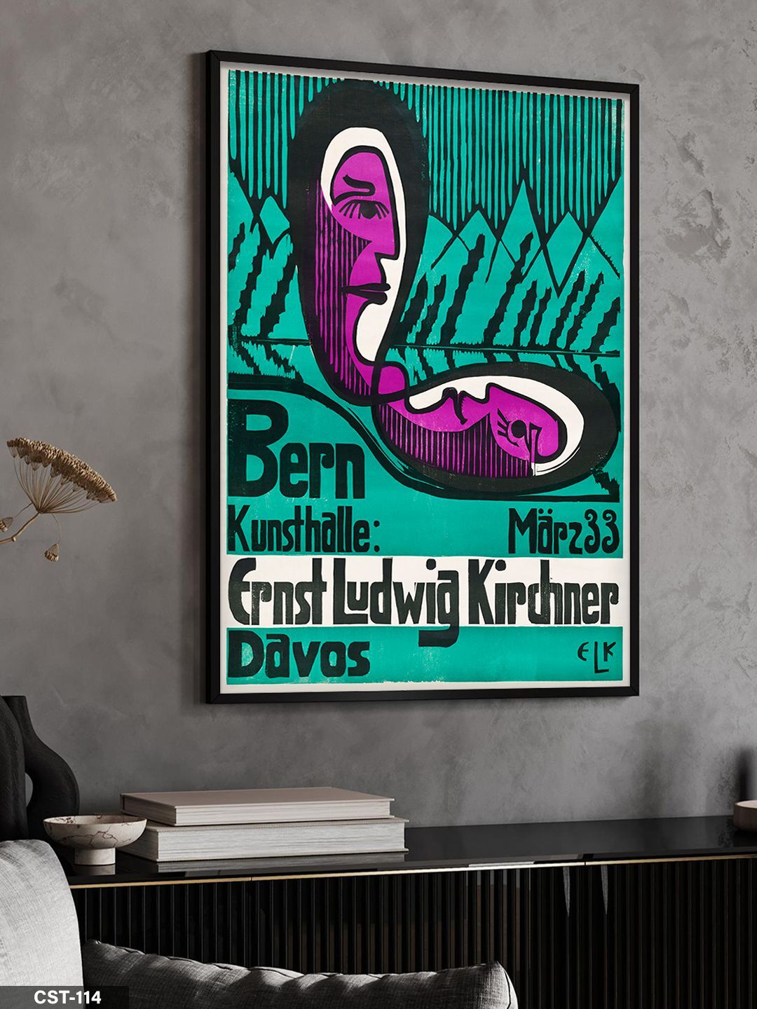 Sanatsal Tek Parça Ahşap Çerçeveli Tablo Siyah - 30 x 40 CM