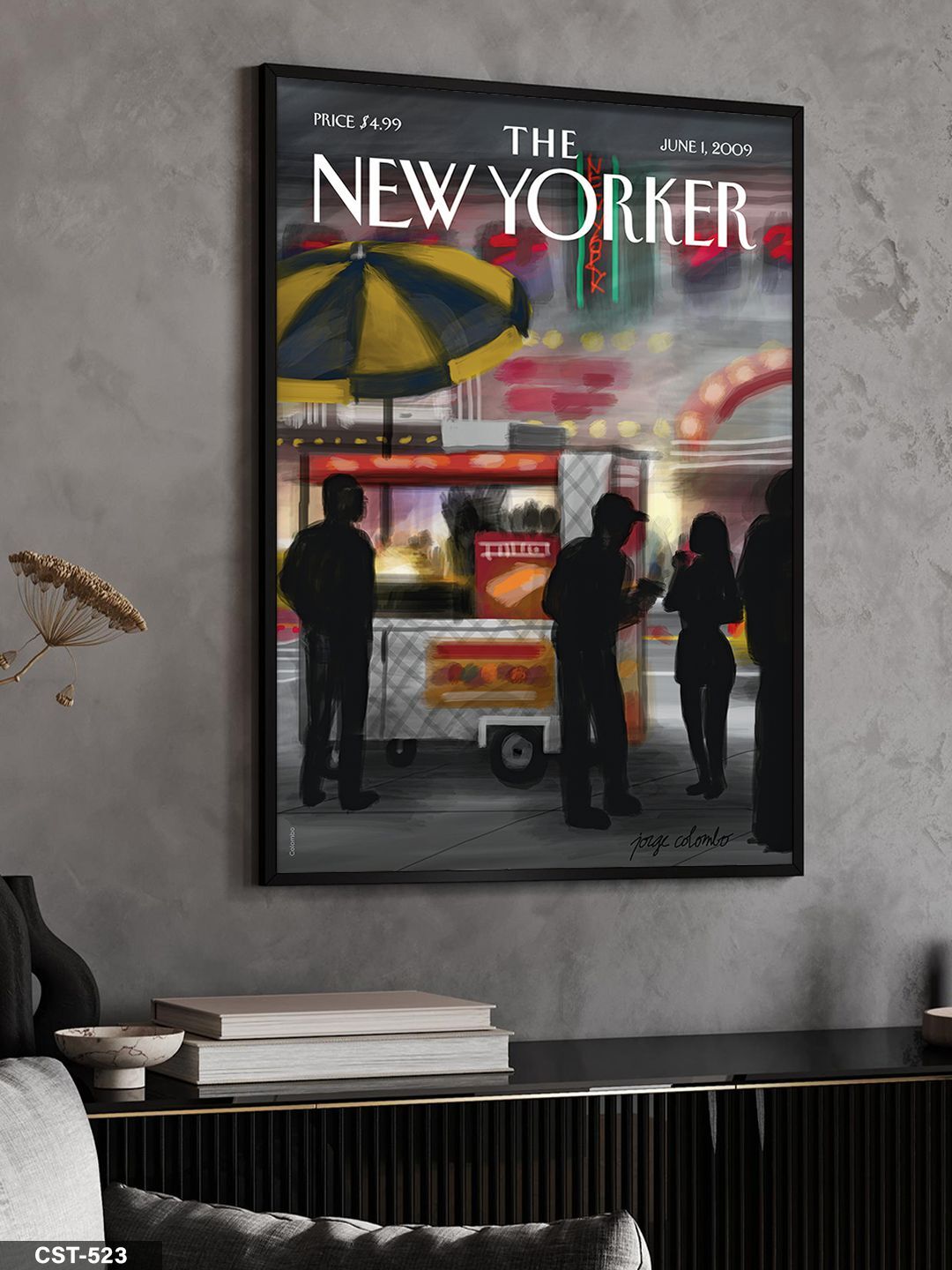 The New Yorker Poster Tek Parça Ahşap Çerçeveli Tablo Siyah - 40 x 60 CM