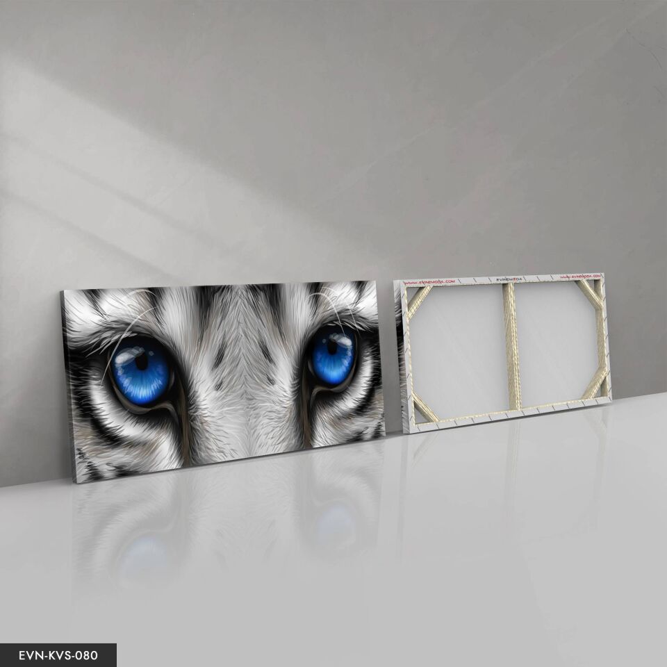 Kaplan Gözü Tek Parça Kanvas Canvas Tablo Tablo 40 x 30 CM - Çok Renkli