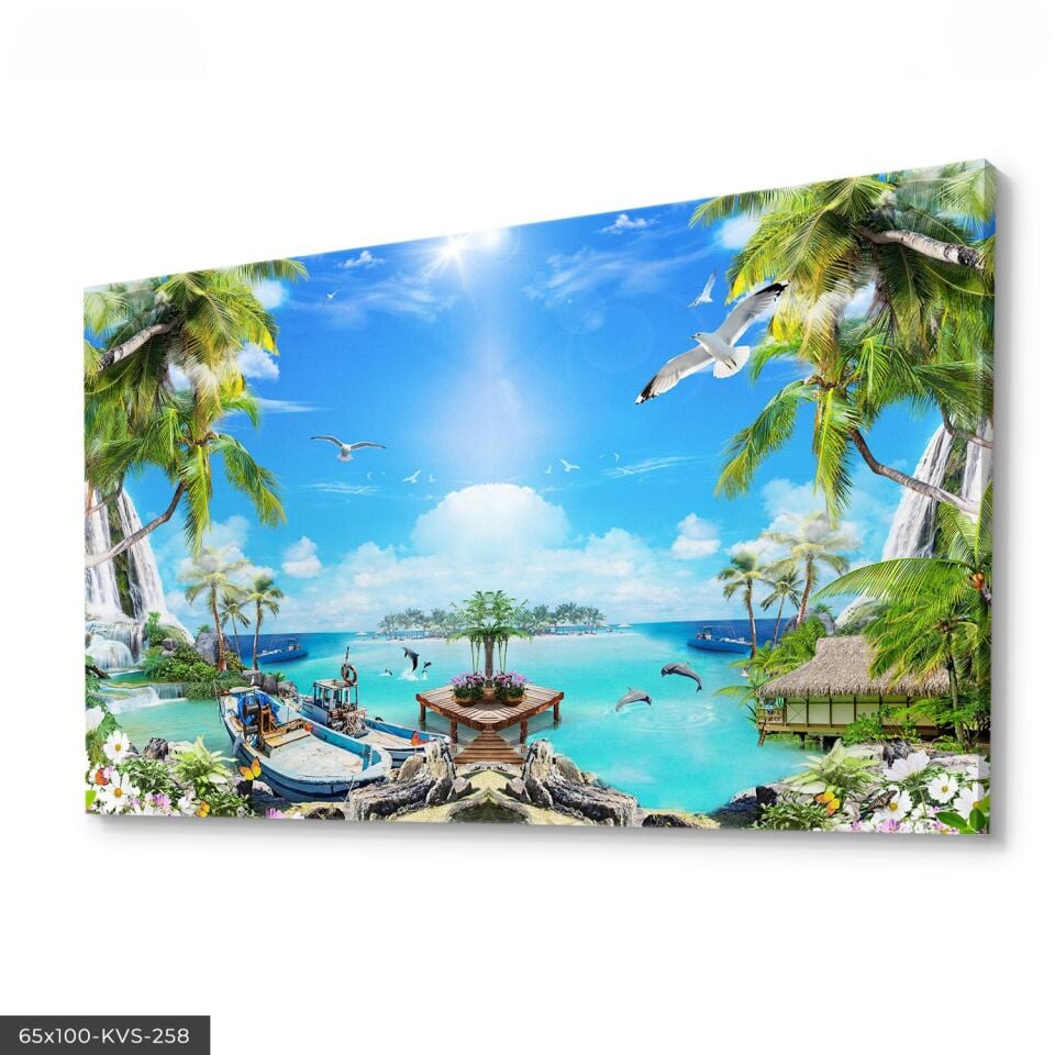 Doğa Harikaları Kanvas - Canvas Tablo 140 x 90 CM - Çok Renkli