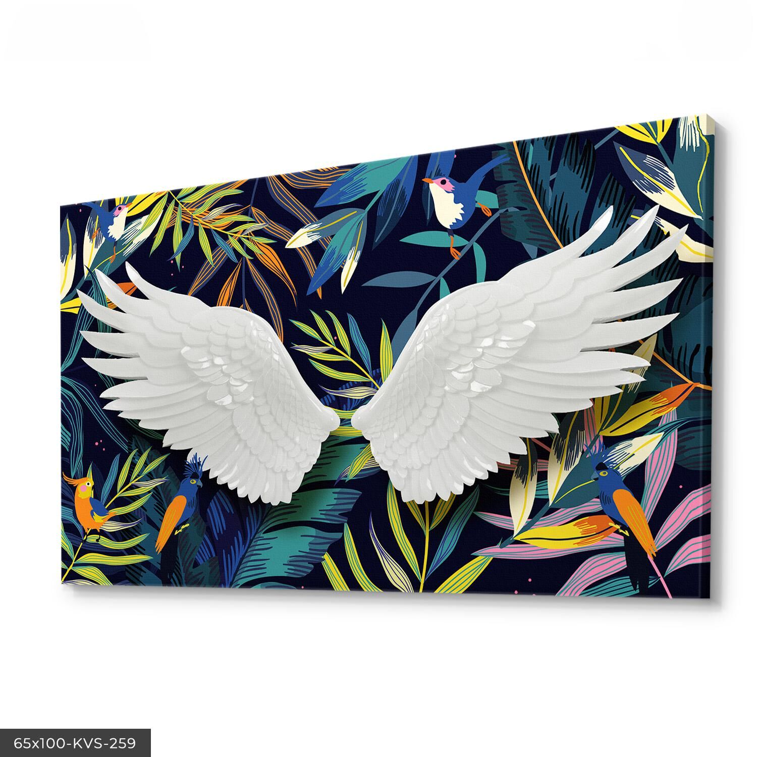 Beyaz Kanatlar Kanvas - Canvas Tablo 40 x 30 CM - Çok Renkli