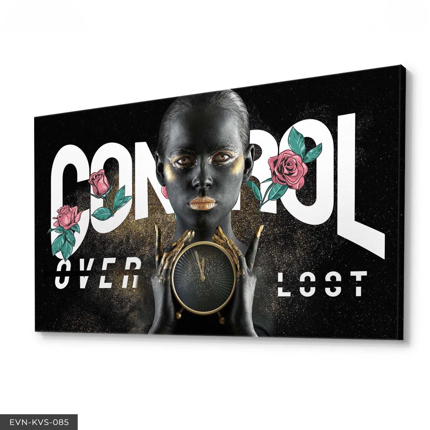 Siyahi Kadın Tek Parça Kanvas Canvas Tablo Tablo 40 x 30 CM - Çok Renkli