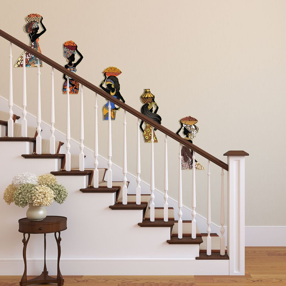 Afrikalı Kadınlar Etnik 5 Parça Duvar Dekorasyon Ürünü | WEB'E ÖZEL FİYAT