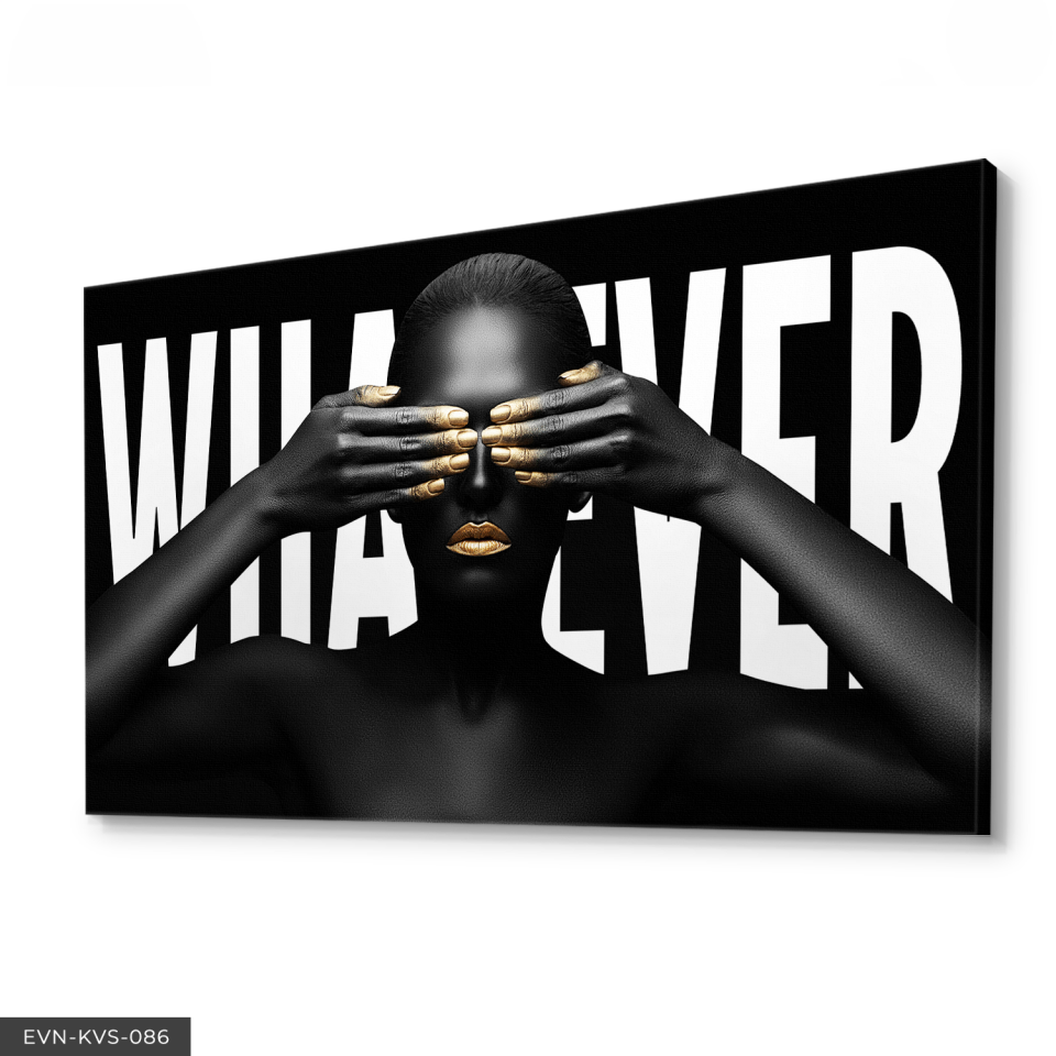 Siyahi Kadın Tek Parça Kanvas Canvas Tablo Tablo