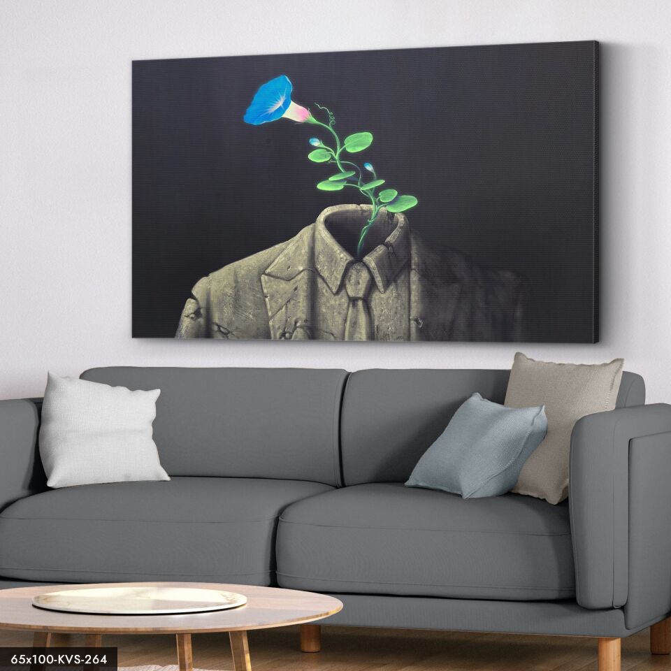 Çiçek Açmış Insan Kanvas - Canvas Tablo 40 x 30 CM - Çok Renkli