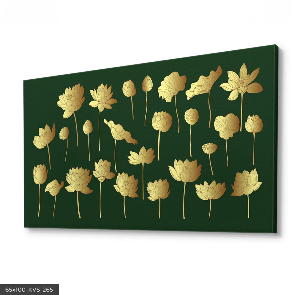 Gold Çiçekler Kanvas - Canvas Tablo