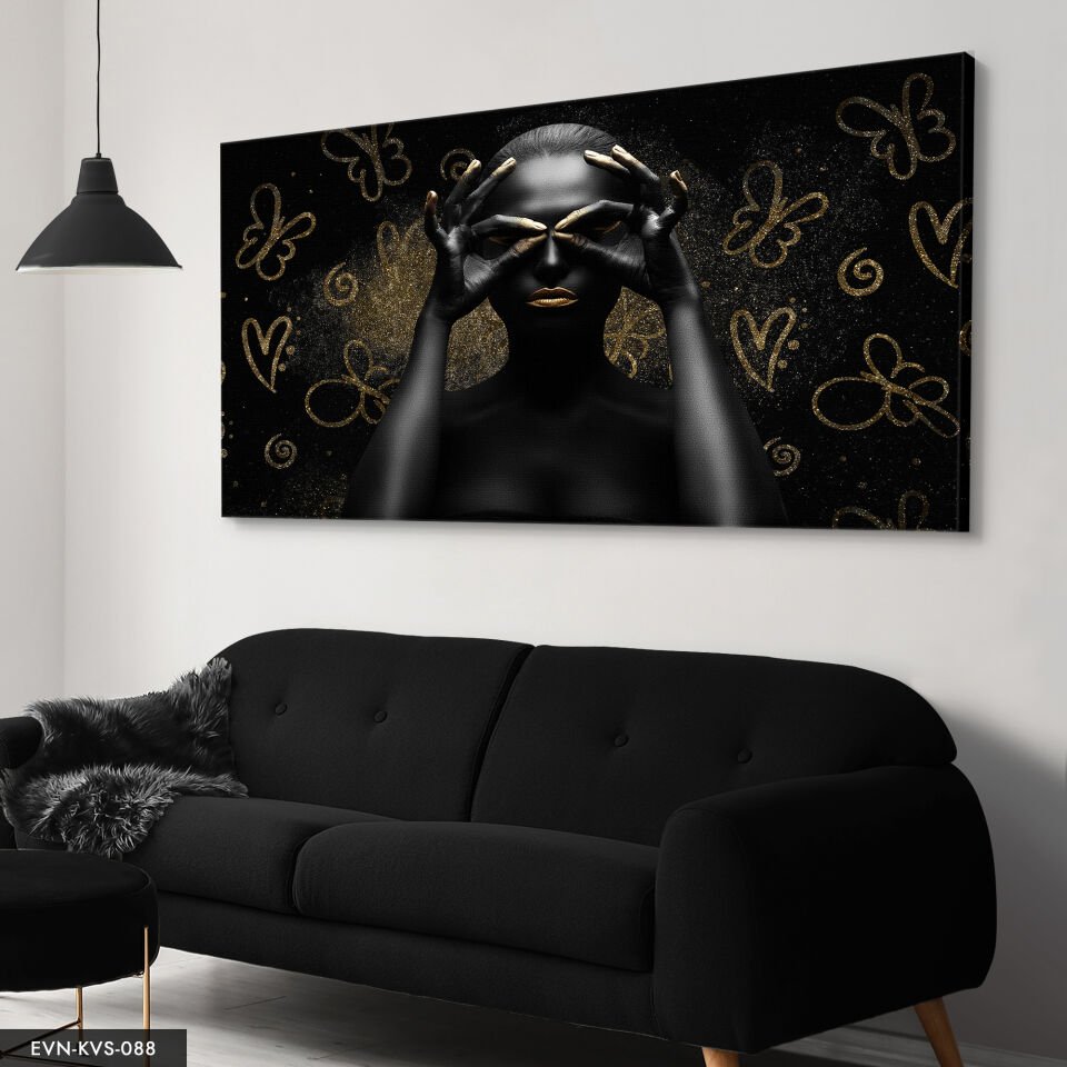 Siyahi Kadın Tek Parça Kanvas Canvas Tablo Tablo