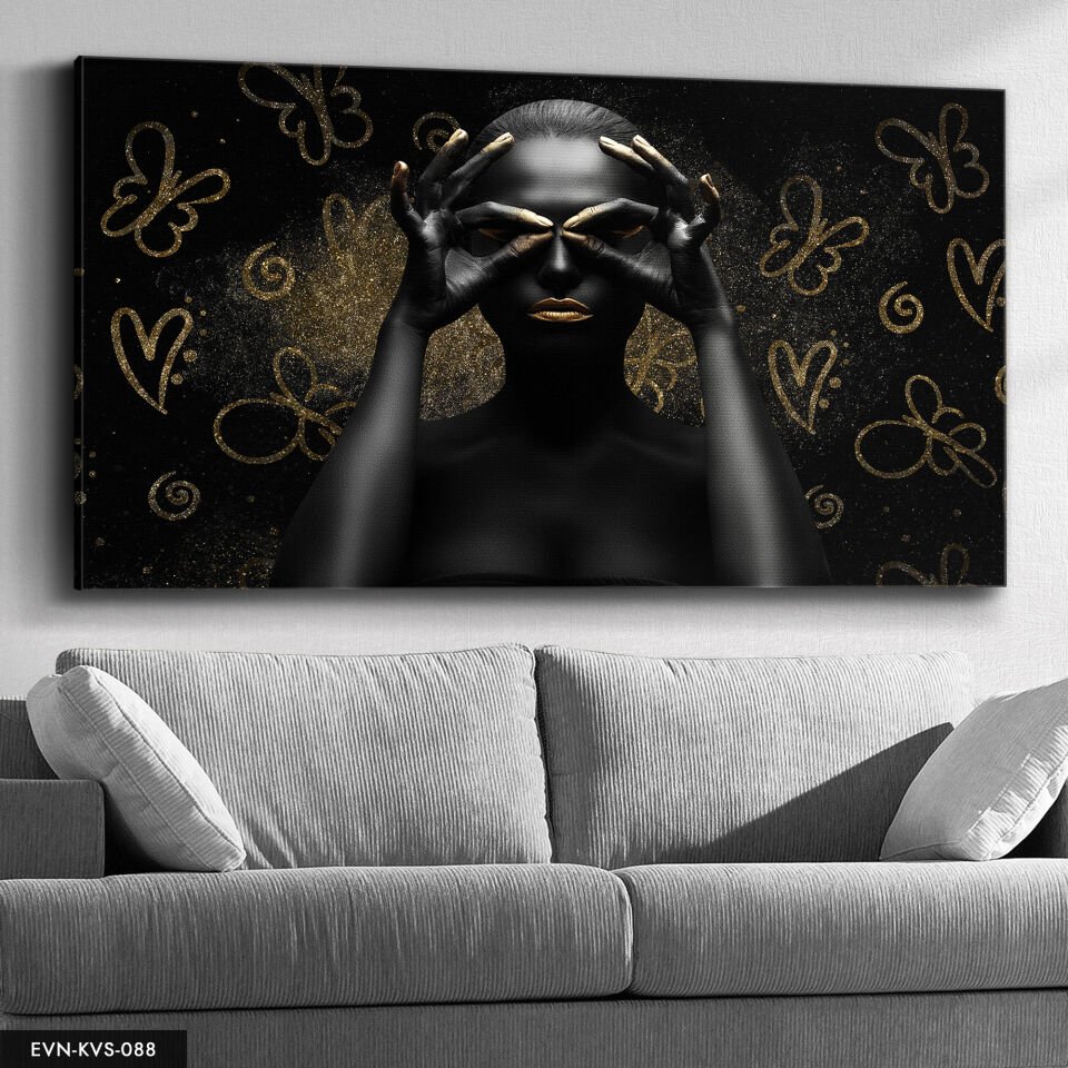 Siyahi Kadın Tek Parça Kanvas Canvas Tablo Tablo