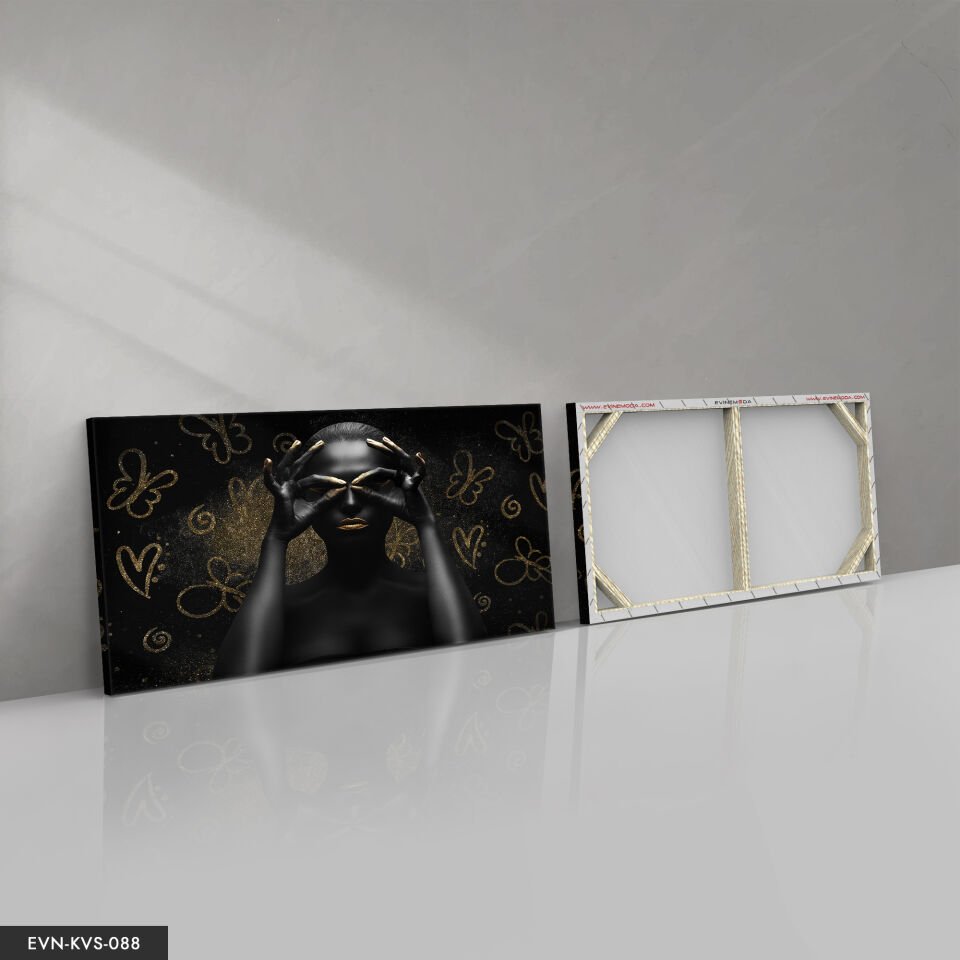 Siyahi Kadın Tek Parça Kanvas Canvas Tablo Tablo